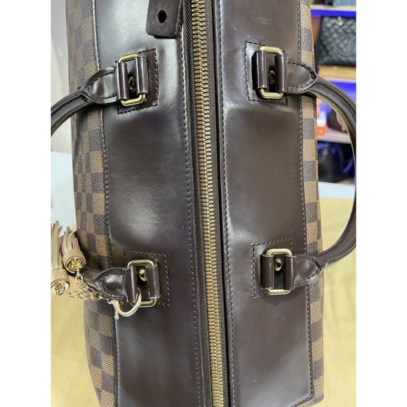 LOUIS VUITTON France 15" Damier Travel Compact Duffle Carryall Cabin Size Bag - Picture 4 of 12